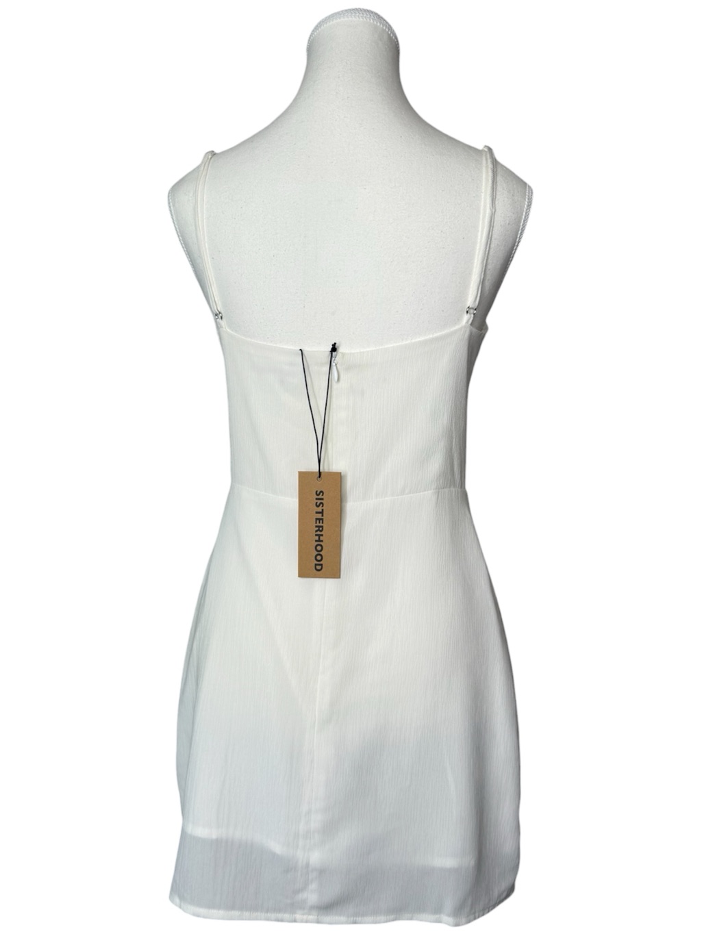 |Nwt| Sisterhood White Square Neck Cami Mini Dress Size M — image 4 of 8